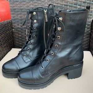Michael Kors Leather Combat Boot